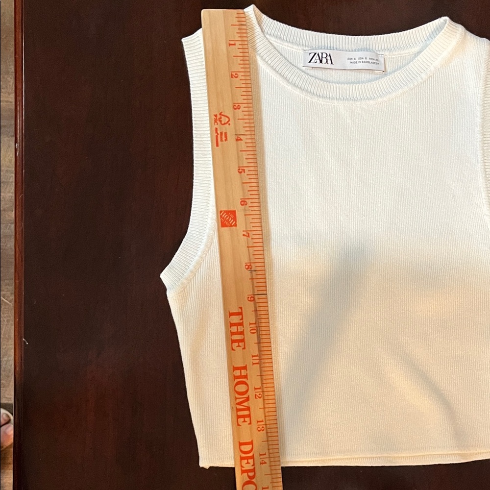 Zara White Ribbed Tank Top - Picture 5 of 5